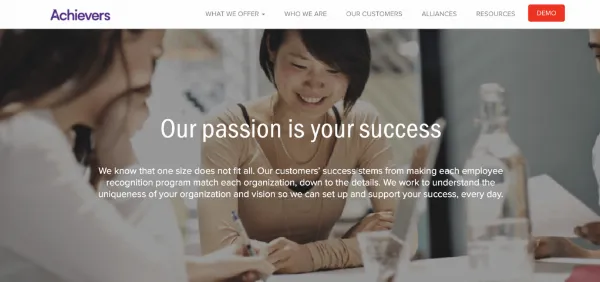 Trang dịch vụ Achievers
