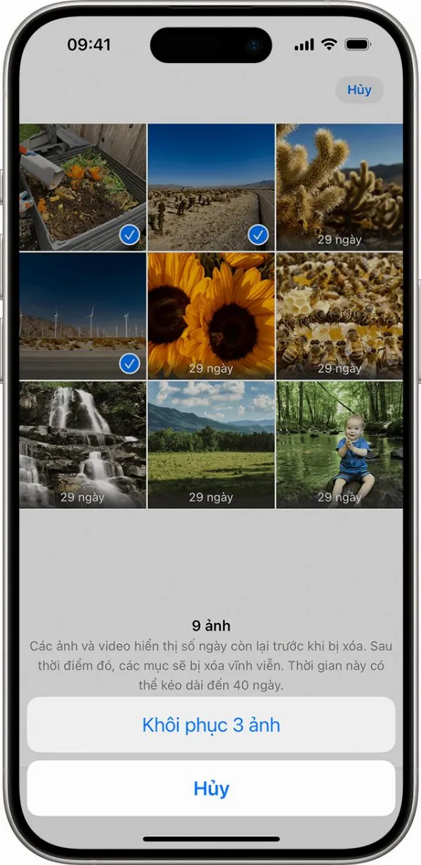 Album Đã xóa gần đây trong ảnh trên iPhone