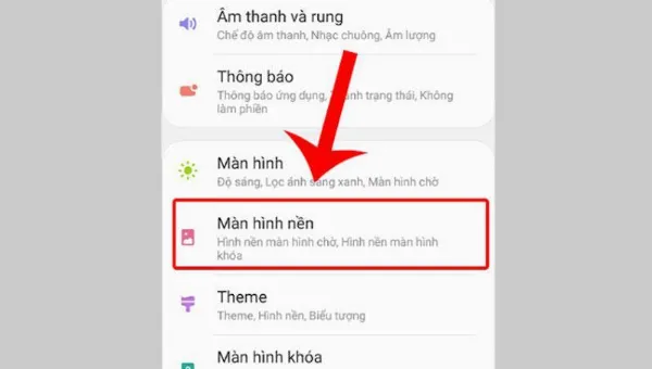   Chọn cài đặt hình nền