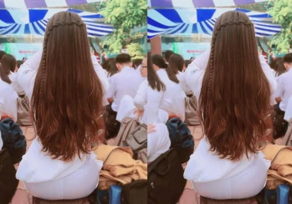   Hình ảnh nữ sinh tóc dài trong tà áo dài trắng