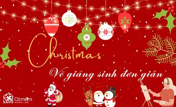 alt text: tranh vẽ đề tài lễ hội giáng sinh