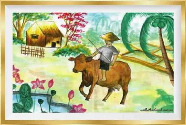 Bé gái đang vẽ tranh