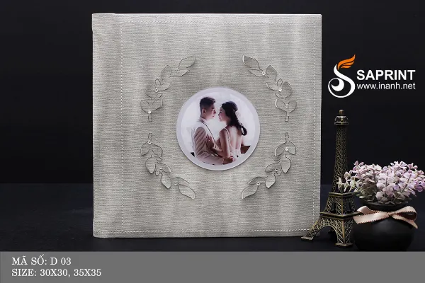 Bìa album cưới bằng da tại Saprint