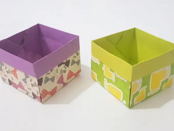 Cách gấp hộp giấy hình vuông