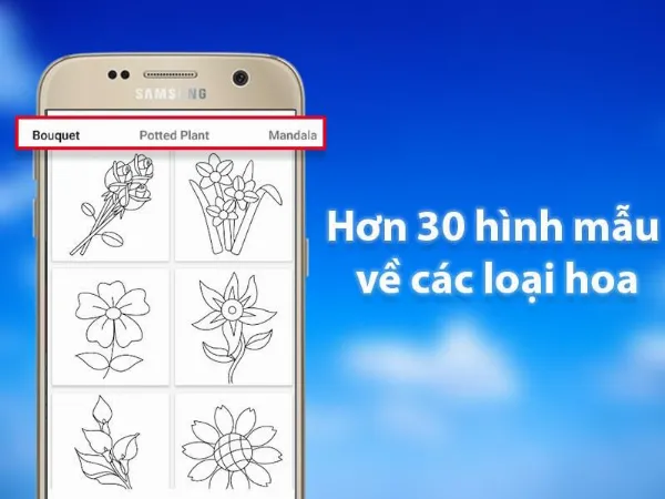 Giao diện ứng dụng How To Draw Flowers