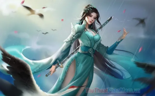 Hình ảnh anime nữ cổ trang lạnh lùng