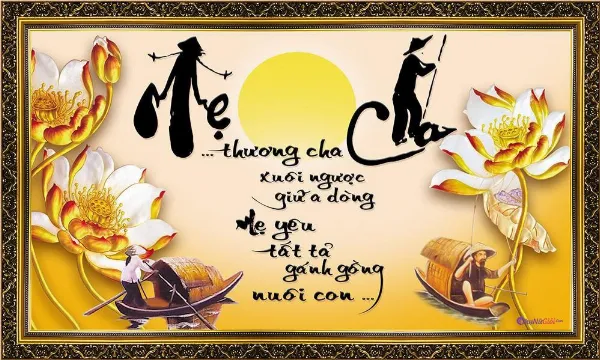 Hình ảnh tranh thư pháp về cha mẹ đẹp, ý nghĩa nhất