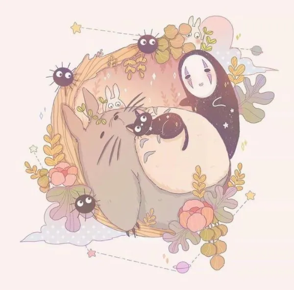 Hình ảnh Vô Diện chibi cùng những người bạn