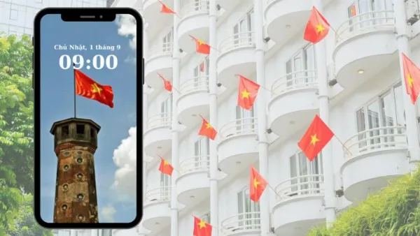 Hình nền cờ đỏ sao vàng cho điện thoại.