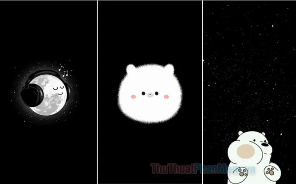 Hình nền trắng đen cute