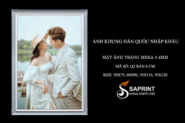 Khung để hình cưới meka in giấy silk