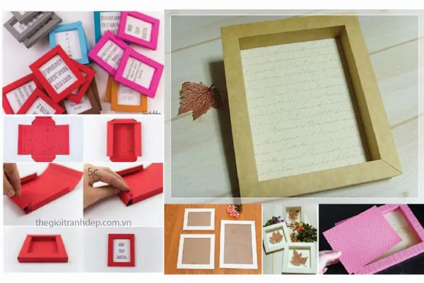 làm khung ảnh treo tường bằng giấy