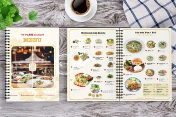 Mẫu menu cho nhà hàng, quán ăn đẹp