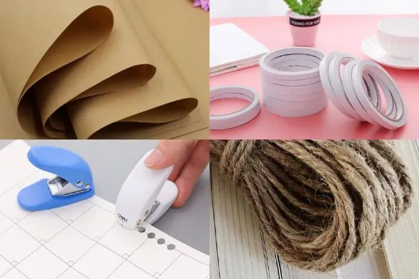 Nguyên liệu cần chuẩn bị để làm túi giấy đựng quà