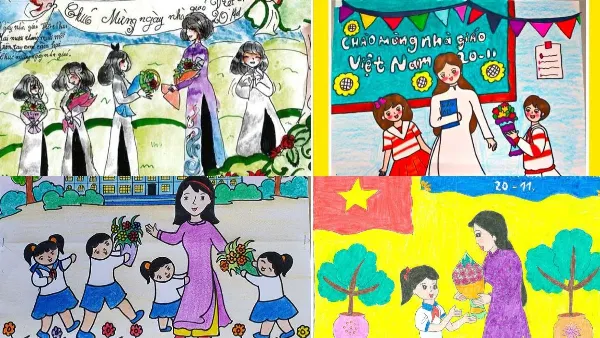 Tranh vẽ 20/11 đơn giản