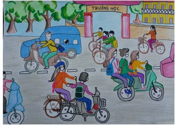 Vẽ tranh an toàn giao thông cho học sinh lớp 1