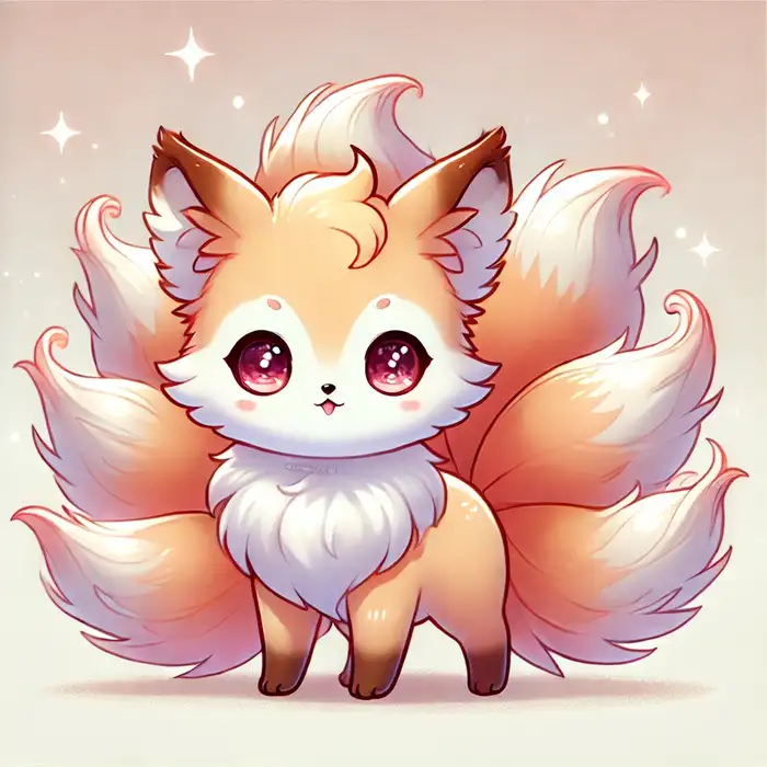 Top 110+ hình ảnh hồ ly chibi cute đáng yêu đặt làm avatar đẹp 2 Ảnh chibi hồ ly 9 đuôi đon giản, cute