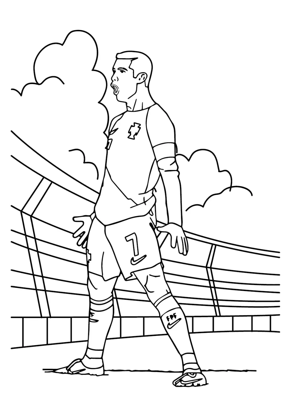 Tranh tô màu Ronaldo giúp bé thư giãn