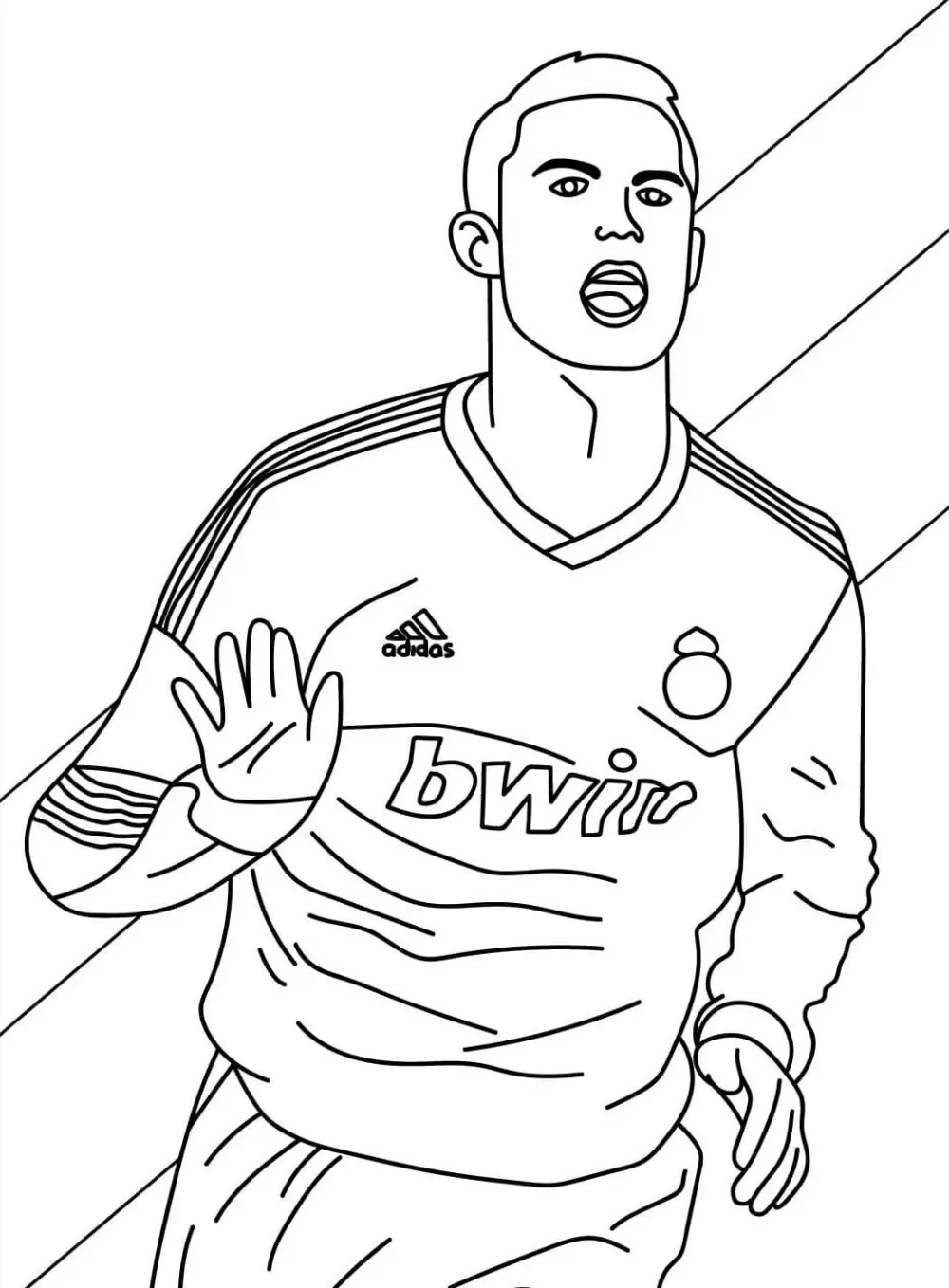 Tranh tô màu Ronaldo với hình ảnh rõ ràng