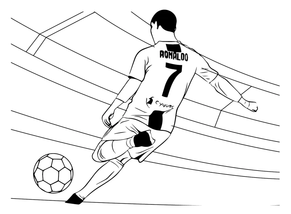Tranh tô màu Ronaldo giúp bé học cách phối hợp màu sắc