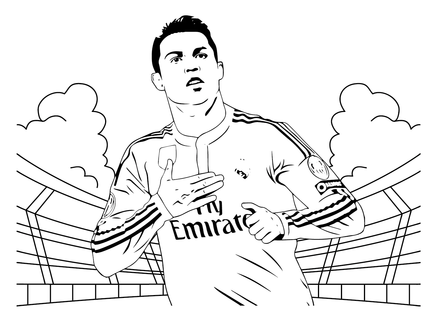 Tranh tô màu Ronaldo thiết kế đơn giản