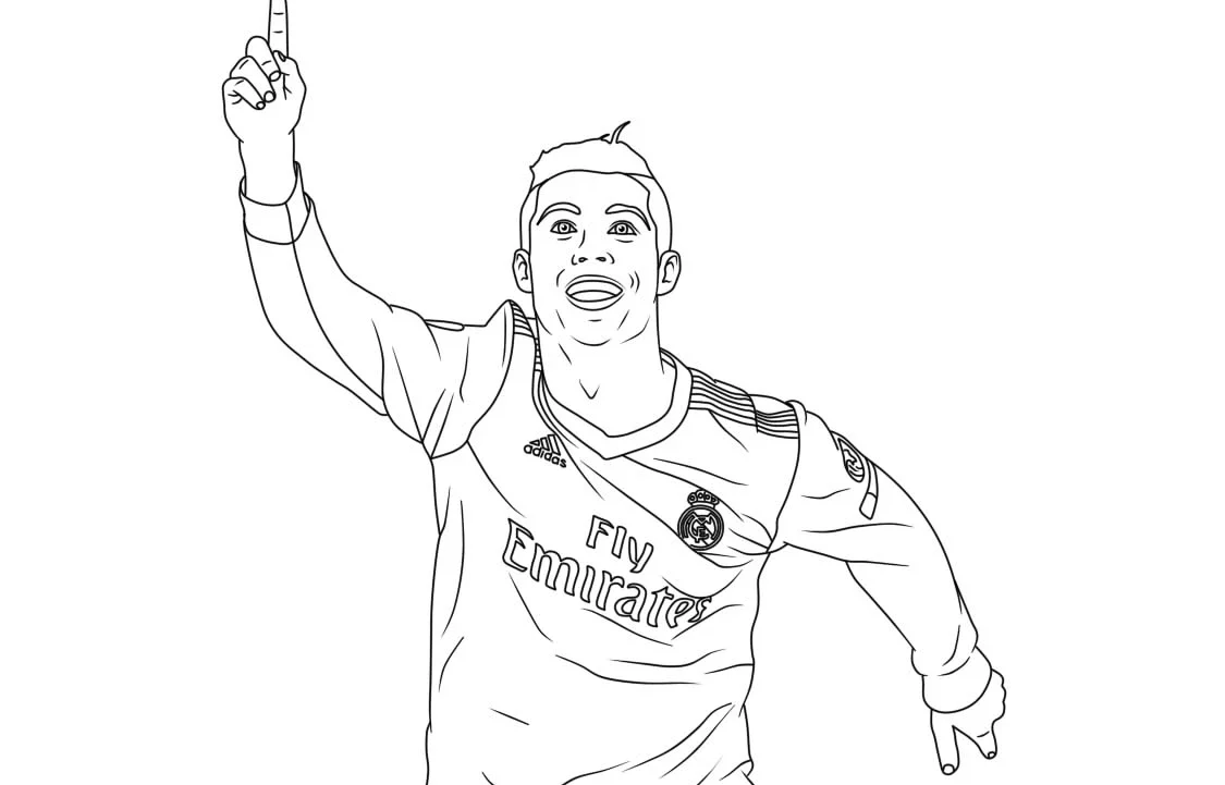 Tranh tô màu Ronaldo cho trẻ em yêu thích cầu thủ nổi tiếng