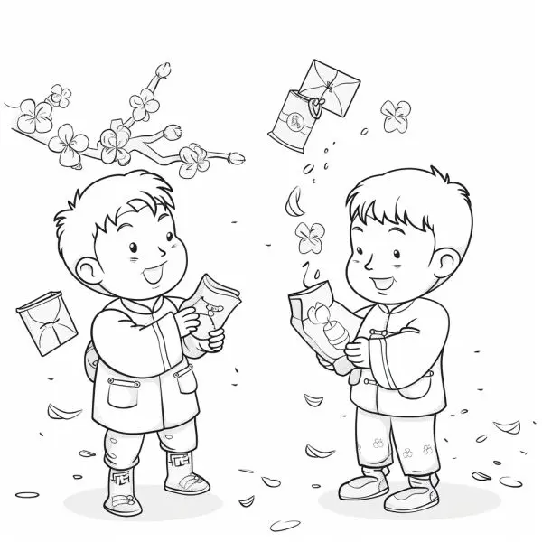 Tết Nguyên Đán càng thêm rực rỡ với tranh tô màu bao lì xì.