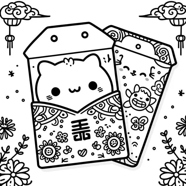 Bé yêu thích tranh tô màu bao lì xì cute? Hãy thử ngay bộ tranh này!