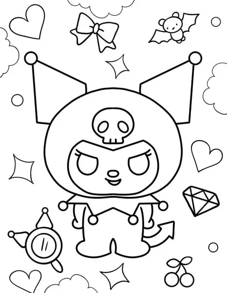Tranh tô màu Kuromi dễ thương vừa chơi vừa học Tranh tô màu Kuromi dễ thương vừa chơi vừa học