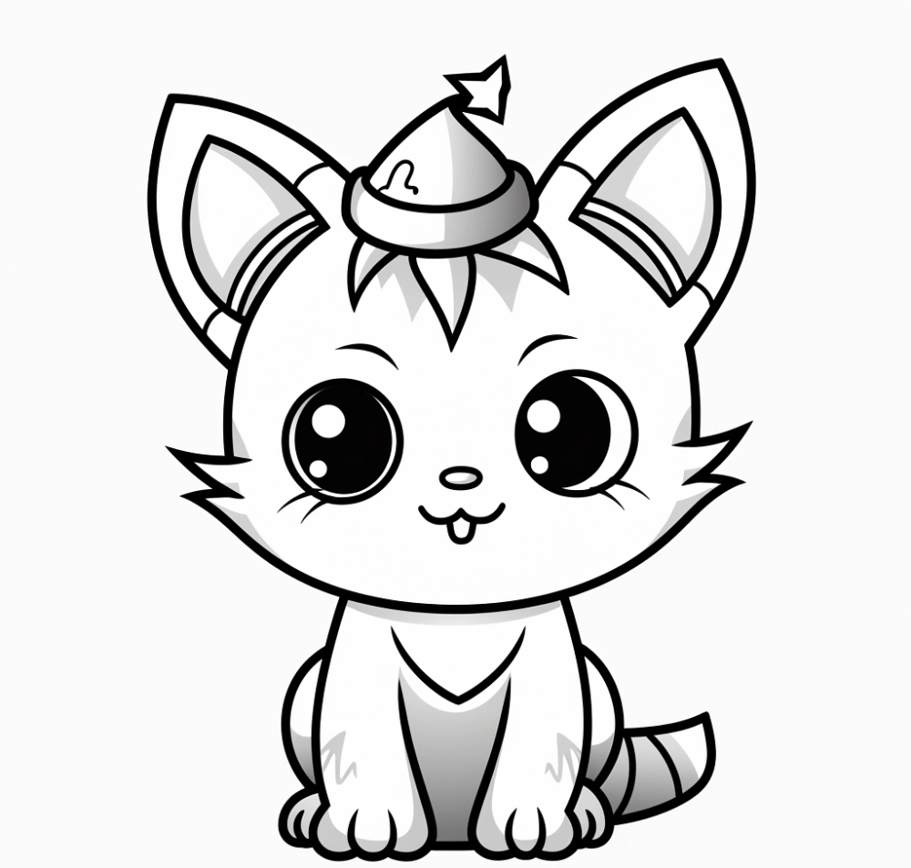 tranh-to-mau-meo-chibi-1 Khoảnh khắc mèo chibi và bé chơi đùa