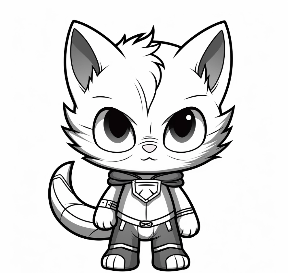 tranh-to-mau-meo-chibi-12 Tranh tô màu mèo Hello Kitty cho bé gái