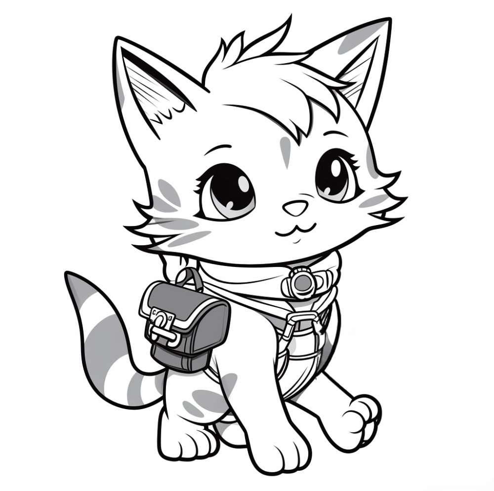 tranh-to-mau-meo-chibi-13 Hình tô màu mèo cute cho bé tập tô