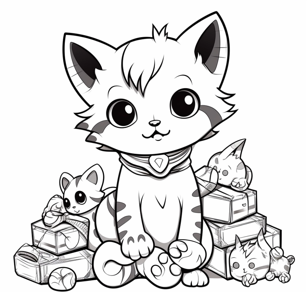 tranh-to-mau-meo-chibi-4 Chú mèo chibi đeo kính tri thức