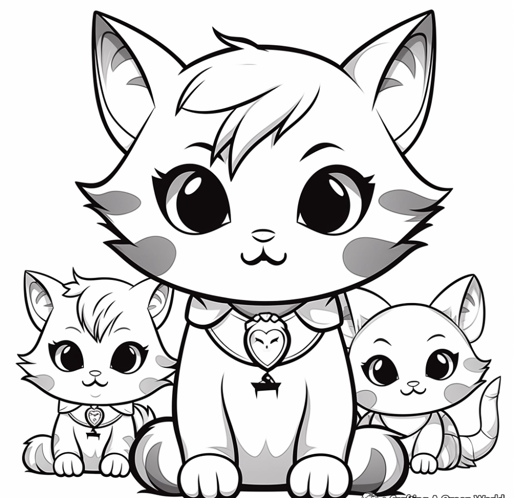 tranh-to-mau-meo-chibi-5 Mẫu tranh tô màu mèo chibi đơn giản