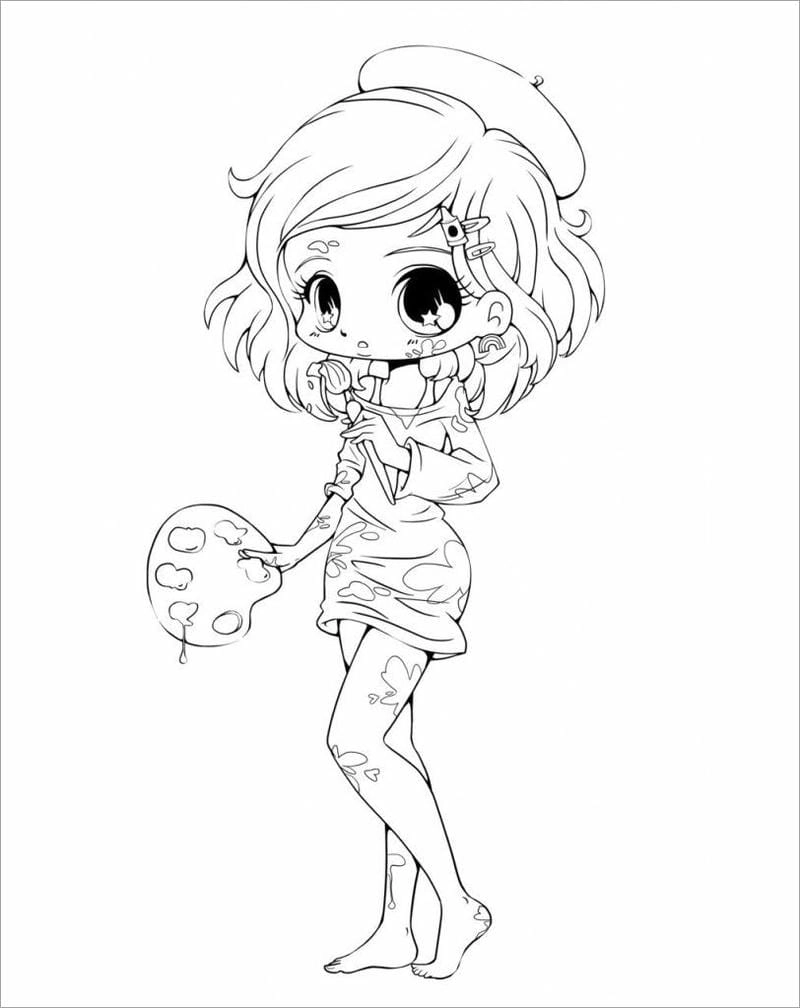 Tô màu công chúa chibi ngọt ngào cho bé gái nhỏ