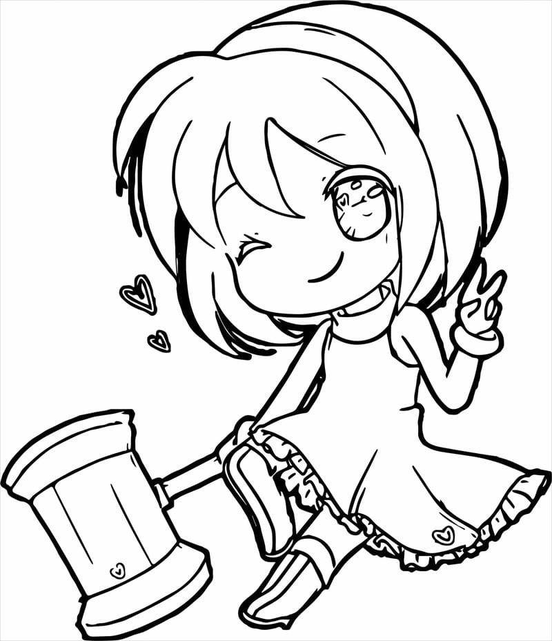 Nét tranh tô màu chibi cute rõ ràng dễ tô