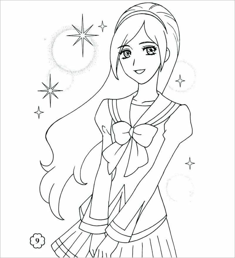 Tranh vẽ anime chibi cute đơn giản sinh động